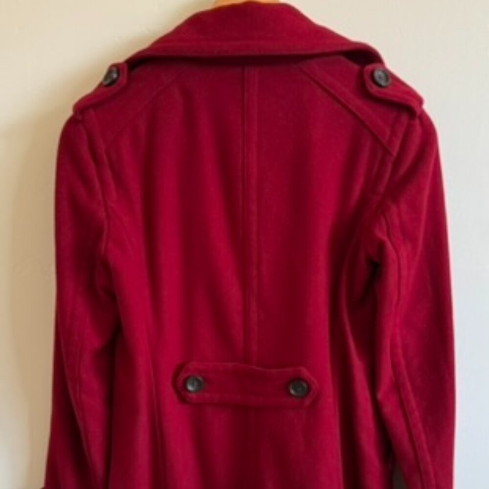 GAP Wool Blend Peacoat in Red | Classic Double Breasted | Size S - Picture 3 of 4